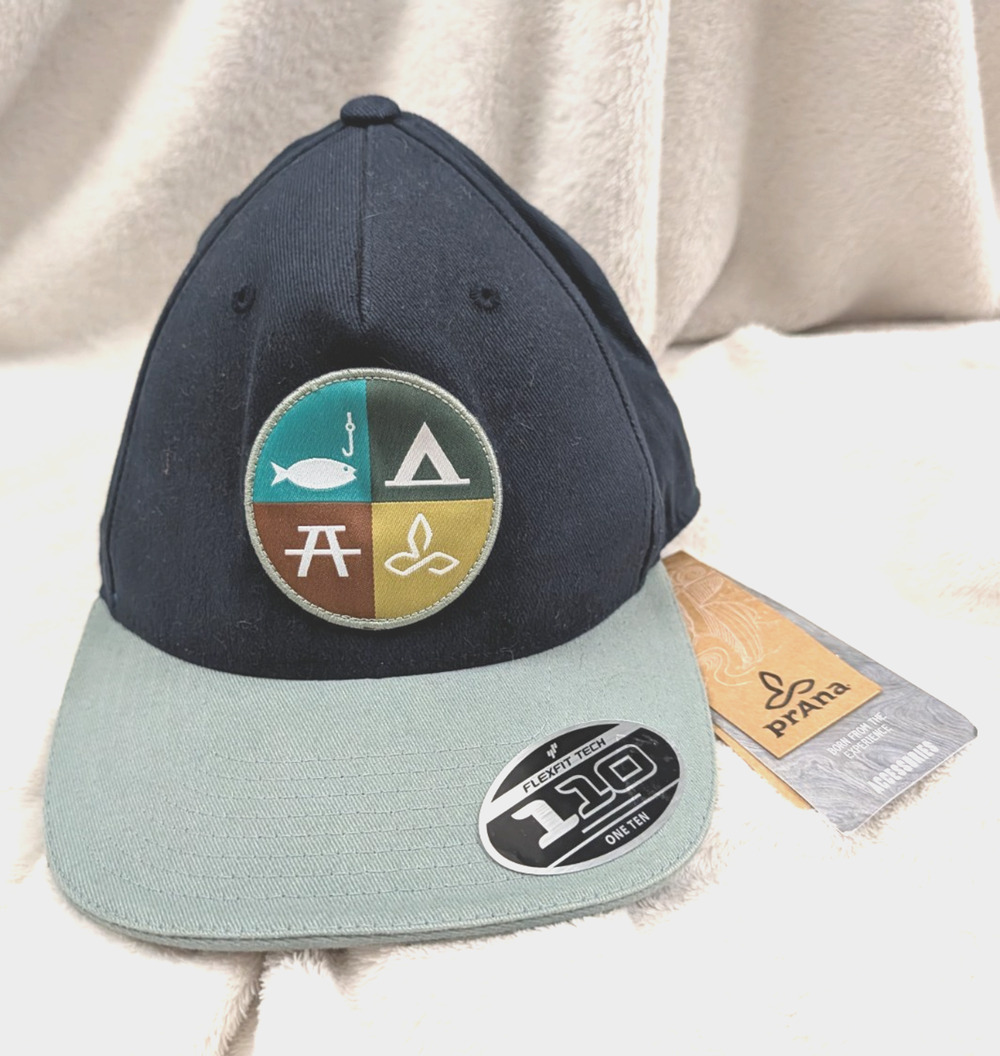 New Prana Unisex sz O/S Brylan Ball Cap hat navy blue snapback & patch